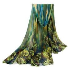 Fashion Lightweight whosale Comfortable skiny Luxury Polyester printed floral Voile scarf muslim head scarf hijab abaya